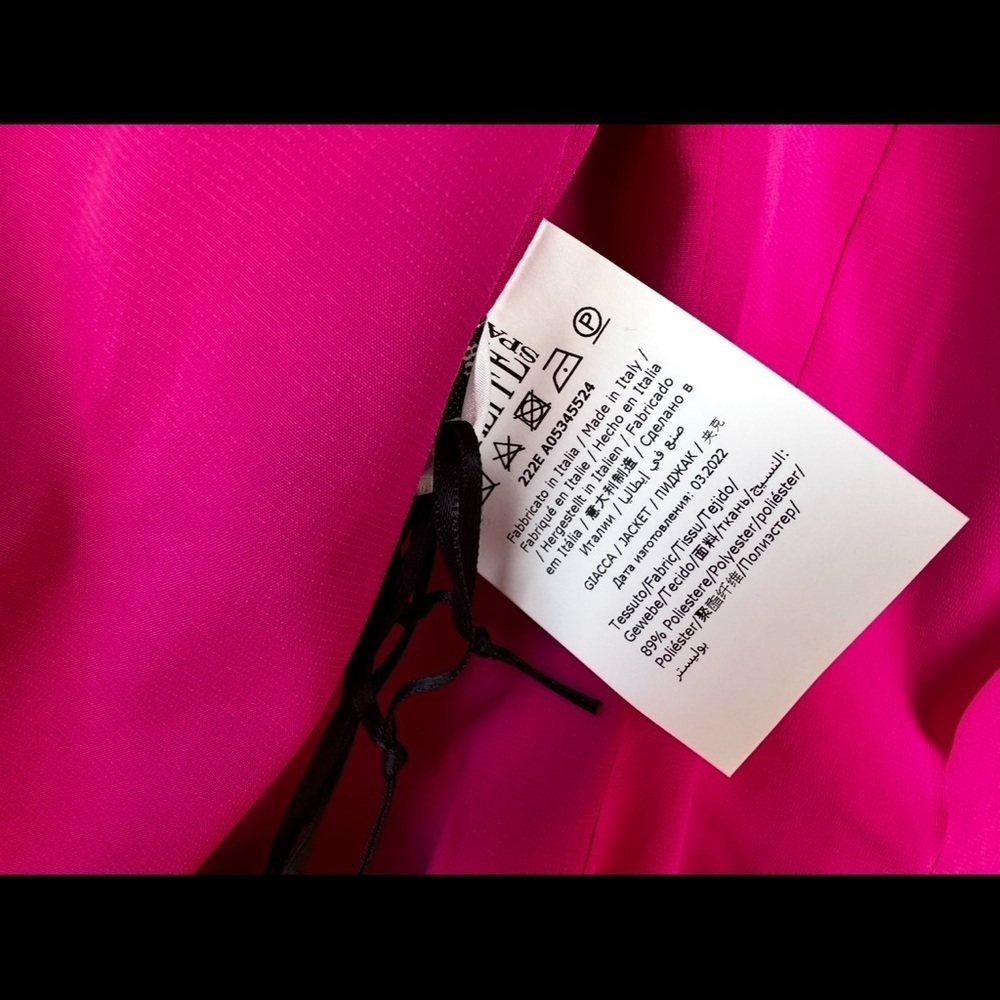 New Moschino Bondage Lacing Crepe Hot Pink Blazer Size 4 - Picture 9 of 16